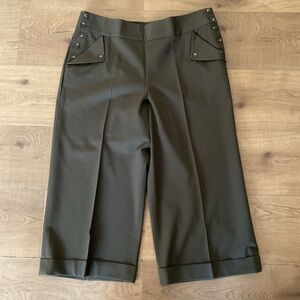 NWT Lauren Ralph Lauren Wool Sailor Culottes 12 Green Label Wide Leg Crop